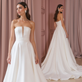 Elegant A-Line Wedding Dress with a Sweetheart Neckline backless New Satin