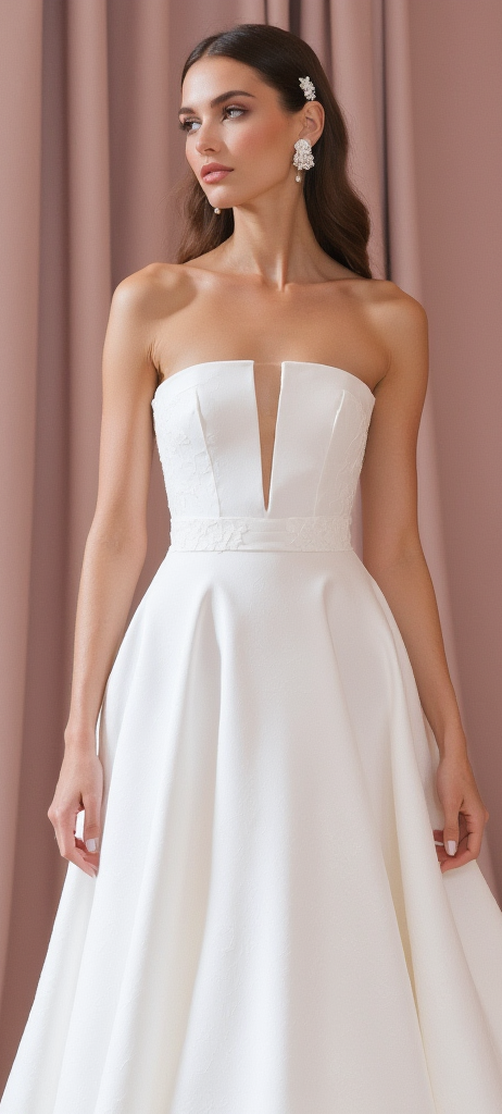 Elegant A-Line Wedding Dress with a Sweetheart Neckline backless New Satin