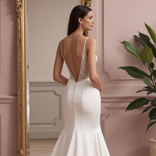 Elegant A-Line Bridal Gown with a Sheer Bodice for a Modern Twist backless embroidery mesh New Satin