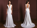 Simple A-Line Wedding Dress for Minimalist Brides backless New Satin