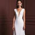 Simple A-Line Wedding Dress for Minimalist Brides backless New Satin