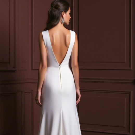 Simple A-Line Wedding Dress for Minimalist Brides backless New Satin