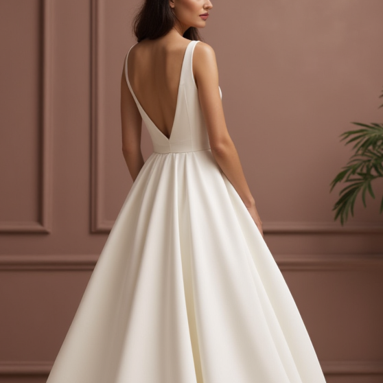 Elegant Princess Wedding Dress with a Lace Bodice for a Romantic Touch New Satin