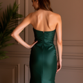 Elegant Evening Dress and Prom Gown with a Wrap Bodice for a Chic Style backless New Satin split