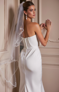 Romantic A-Line Gown with Floral Lace Details for a Soft Bridal Look backless New Satin