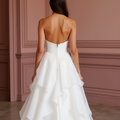 White Princess Wedding Dress with Floral Appliqués for a Romantic Touch backless New Satin white