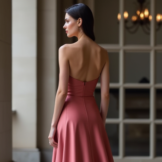Sexy Pink Evening Dress & Prom Dress with Lace-Up Back for a Stunning Fit New pink Satin