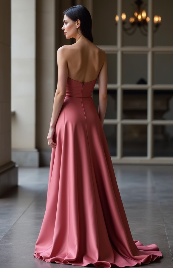 Sexy Pink Evening Dress & Prom Dress with Lace-Up Back for a Stunning Fit New pink Satin