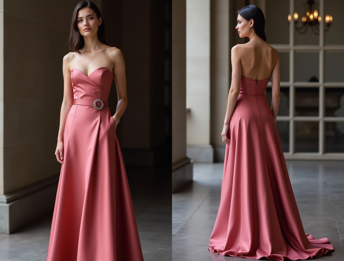 Sexy Pink Evening Dress & Prom Dress with Lace-Up Back for a Stunning Fit New pink Satin
