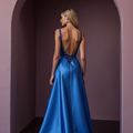 Sexy Evening Dress and Prom Gown with Sheer Sleeves for a Modern Twist backless New Satin split