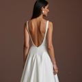 A-Line Wedding Dress with a V-Back for a Subtle Yet Elegant Touch backless New Satin