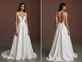 A-Line Wedding Dress with a V-Back for a Subtle Yet Elegant Touch backless New Satin