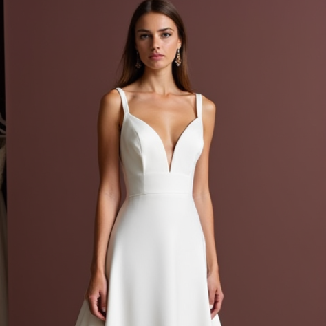 Soft A-Line White Wedding Dress with Draped Layers for an Effortless Style backless New Satin white