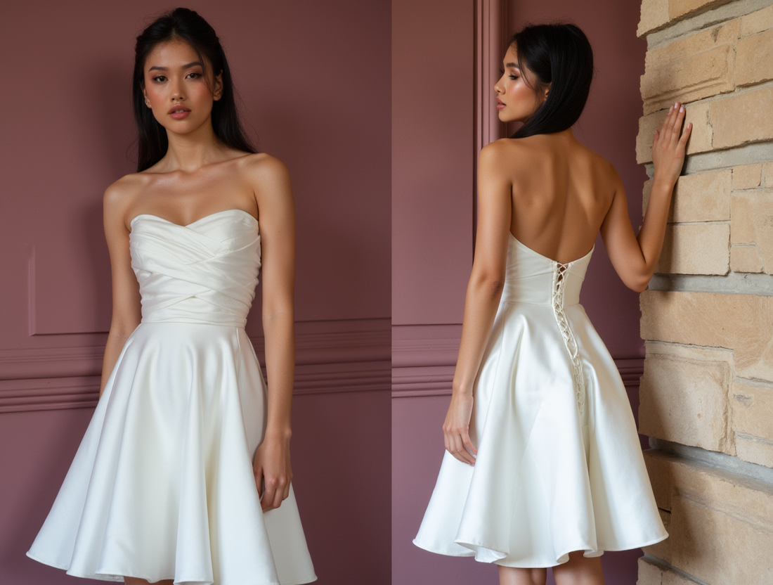 Sexy Mini Short Wedding Dress with a Backless Design for a Stunning Bridal Statement backless New Satin Short Wedding Dress silk