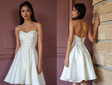 Sexy Mini Short Wedding Dress with a Backless Design for a Stunning Bridal Statement backless New Satin Short Wedding Dress silk