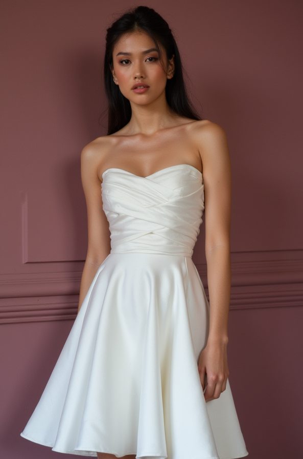 Sexy Mini Short Wedding Dress with a Backless Design for a Stunning Bridal Statement backless New Satin Short Wedding Dress silk