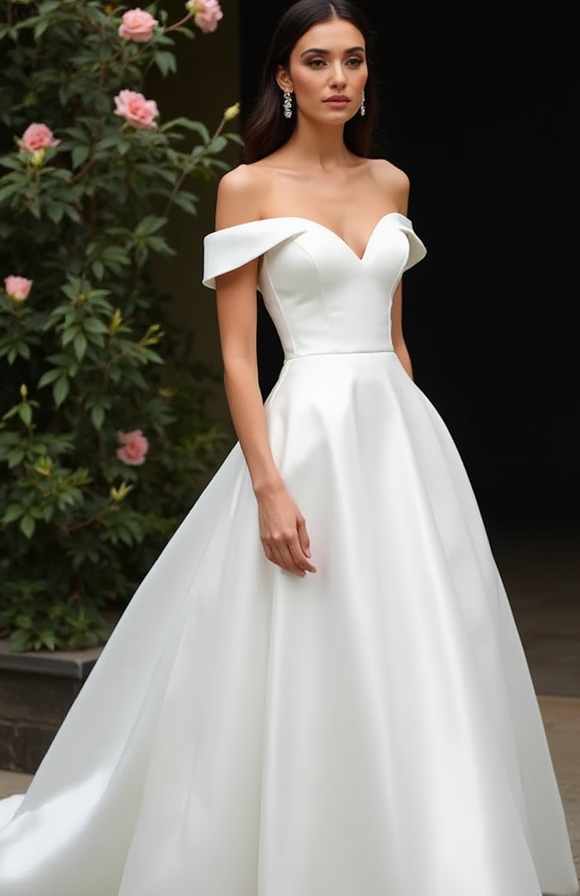 Princess Wedding Dress with Floral Appliqués for a Romantic Touch backless New Satin white