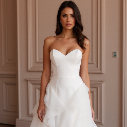 Princess Ball Gown Wedding Dress with a Sparkling Crystal Bodice backless New Satin white