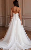 Princess Ball Gown Wedding Dress with a Sparkling Crystal Bodice backless New Satin white