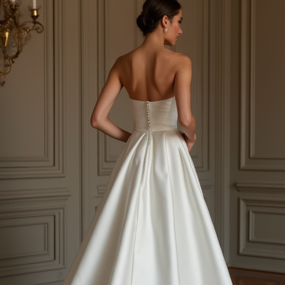 Enchanting White Princess Wedding Dress for a Storybook-Inspired Bridal Look backless New Satin white