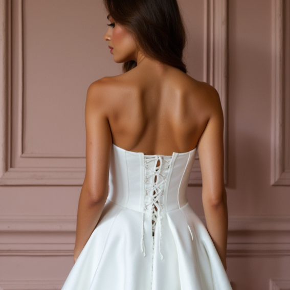 Sophisticated Mini Short Wedding Dress with a High Neckline for a Chic and Modest Look backless New Satin Short Wedding Dress silk
