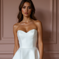Sophisticated Mini Short Wedding Dress with a High Neckline for a Chic and Modest Look backless New Satin Short Wedding Dress silk
