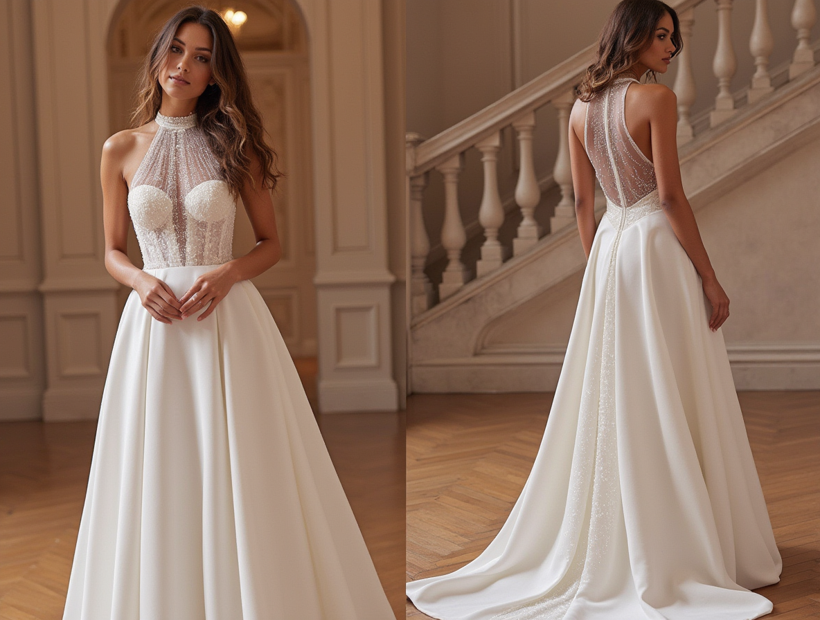 Timeless A-Line Wedding Gown for Brides Who Love a Classic Fit mesh New Satin