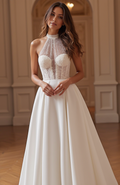 Timeless A-Line Wedding Gown for Brides Who Love a Classic Fit mesh New Satin