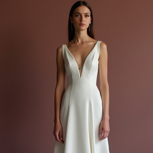 A-Line White Wedding Dress with a Sheer Lace Skirt for a Soft, Dreamy Feel backless New Satin white