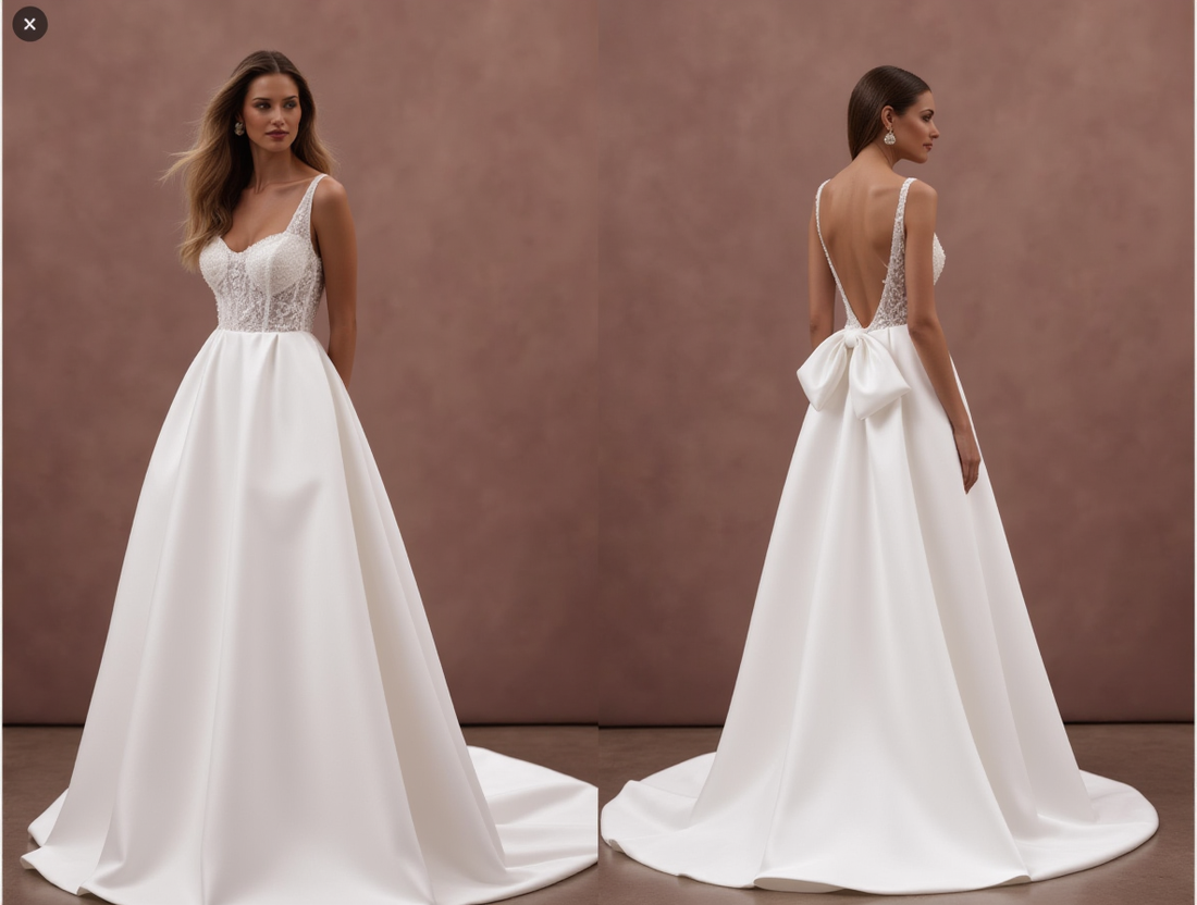 Princess Wedding Gown with Beaded Details for a Sophisticated Look backless New Satin