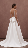 Princess Wedding Gown with Beaded Details for a Sophisticated Look backless New Satin