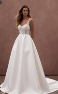 Princess Wedding Gown with Beaded Details for a Sophisticated Look backless New Satin