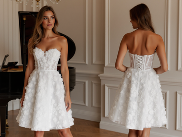 Vintage-Inspired Short Wedding Dress and Mini Dress with Lace Appliqué backless embroidery New Satin Short Wedding Dress silk