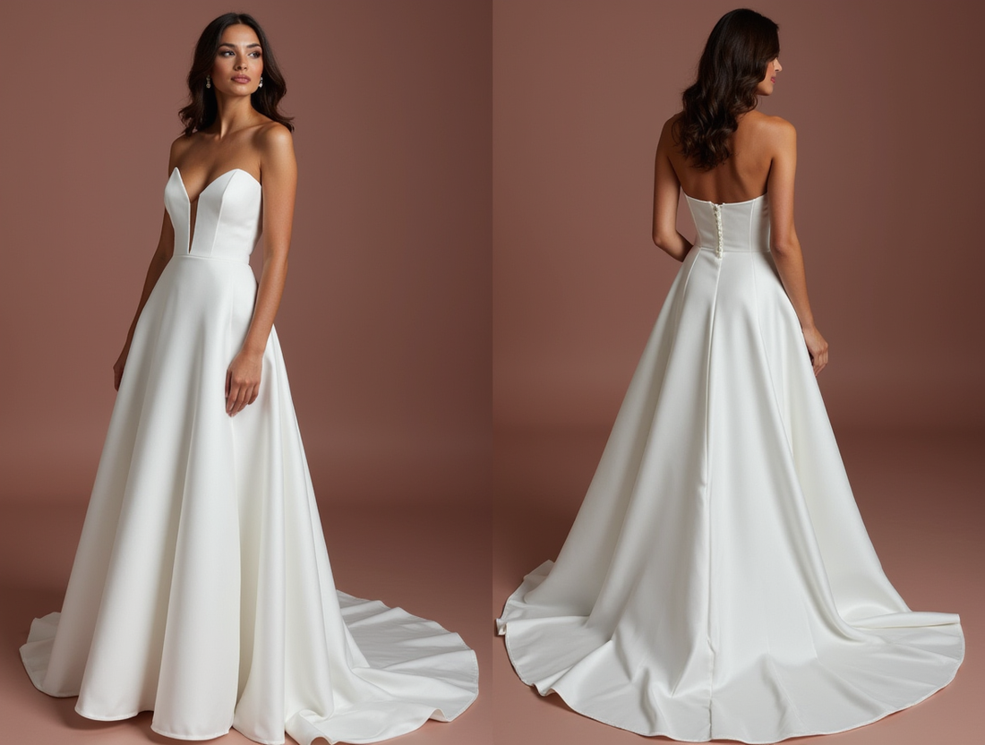 Timeless white A-Line Wedding Dress with a Draped Skirt for a Classic Look backless New Satin white