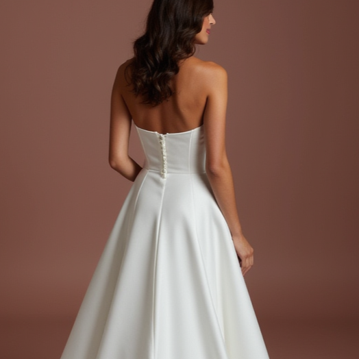 Timeless white A-Line Wedding Dress with a Draped Skirt for a Classic Look backless New Satin white