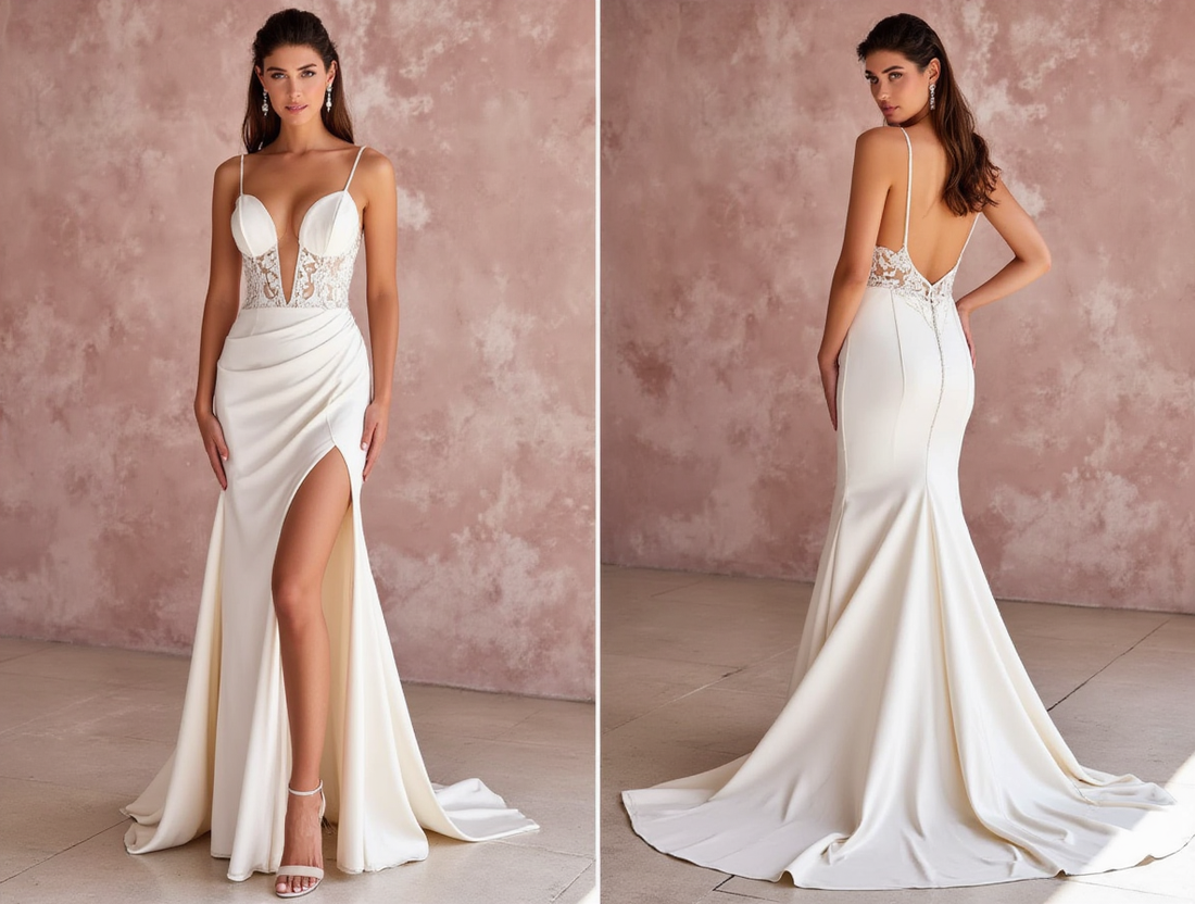 Classic Mermaid Wedding Dress with a Sweetheart Neckline for a Romantic Feel backless mesh New Satin