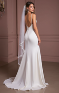 A-Line Wedding Dress with Ruffled Skirt for a Playful and Fun Look backless New Satin split