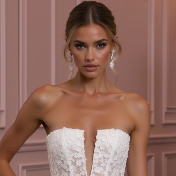 Soft A-Line Wedding Dress for a Boho and Romantic Wedding backless mesh New Satin