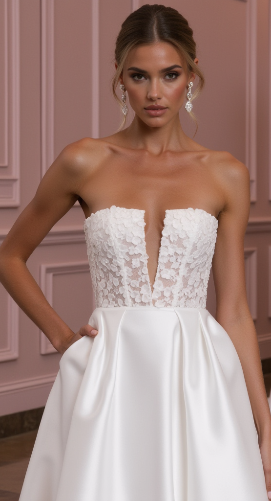 Soft A-Line Wedding Dress for a Boho and Romantic Wedding backless mesh New Satin