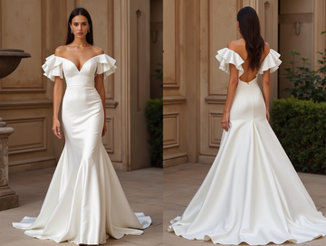 Classic White Mermaid Wedding Dress with a Sweetheart Bodice for a Flattering Fit backless New Satin white
