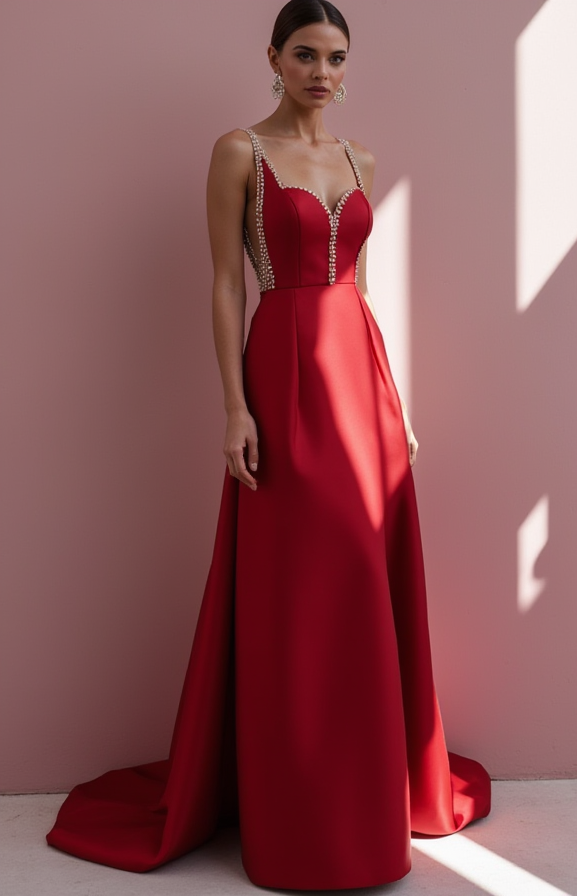 Timeless Evening Dress and Prom Dress with a Pleated Skirt for a Sophisticated Style backless New Satin