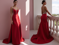 Timeless Evening Dress and Prom Dress with a Pleated Skirt for a Sophisticated Style backless New Satin