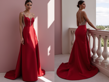 Timeless Evening Dress and Prom Dress with a Pleated Skirt for a Sophisticated Style backless New Satin