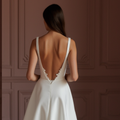 A-Line Wedding Dress with a Corset Bodice for a Flattering Shape backless New Satin