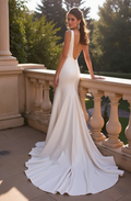 Stunning Mermaid Wedding Dress with a Flared Skirt for a Glamorous Look backless mesh New Satin