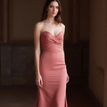 Dramatic Pink Evening Dress & Prom Dress with Layered Tulle for a Voluminous Look New pink Satin