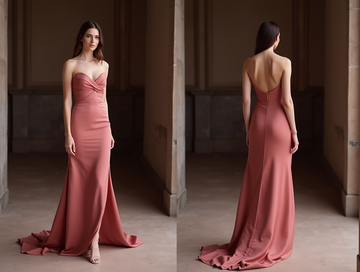 Dramatic Pink Evening Dress & Prom Dress with Layered Tulle for a Voluminous Look New pink Satin