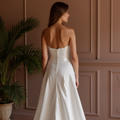 Romantic A-Line Wedding Dress with a Lace and Tulle Skirt for a Soft Look backless New Satin
