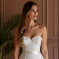 Romantic A-Line Wedding Dress with a Lace and Tulle Skirt for a Soft Look backless New Satin