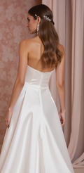 A-Line Wedding Dress with a Vintage-Inspired Silhouette backless New Satin